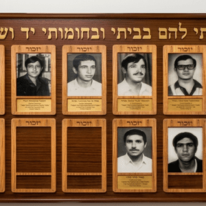 קיר להנצחת נופלים עם תמונה