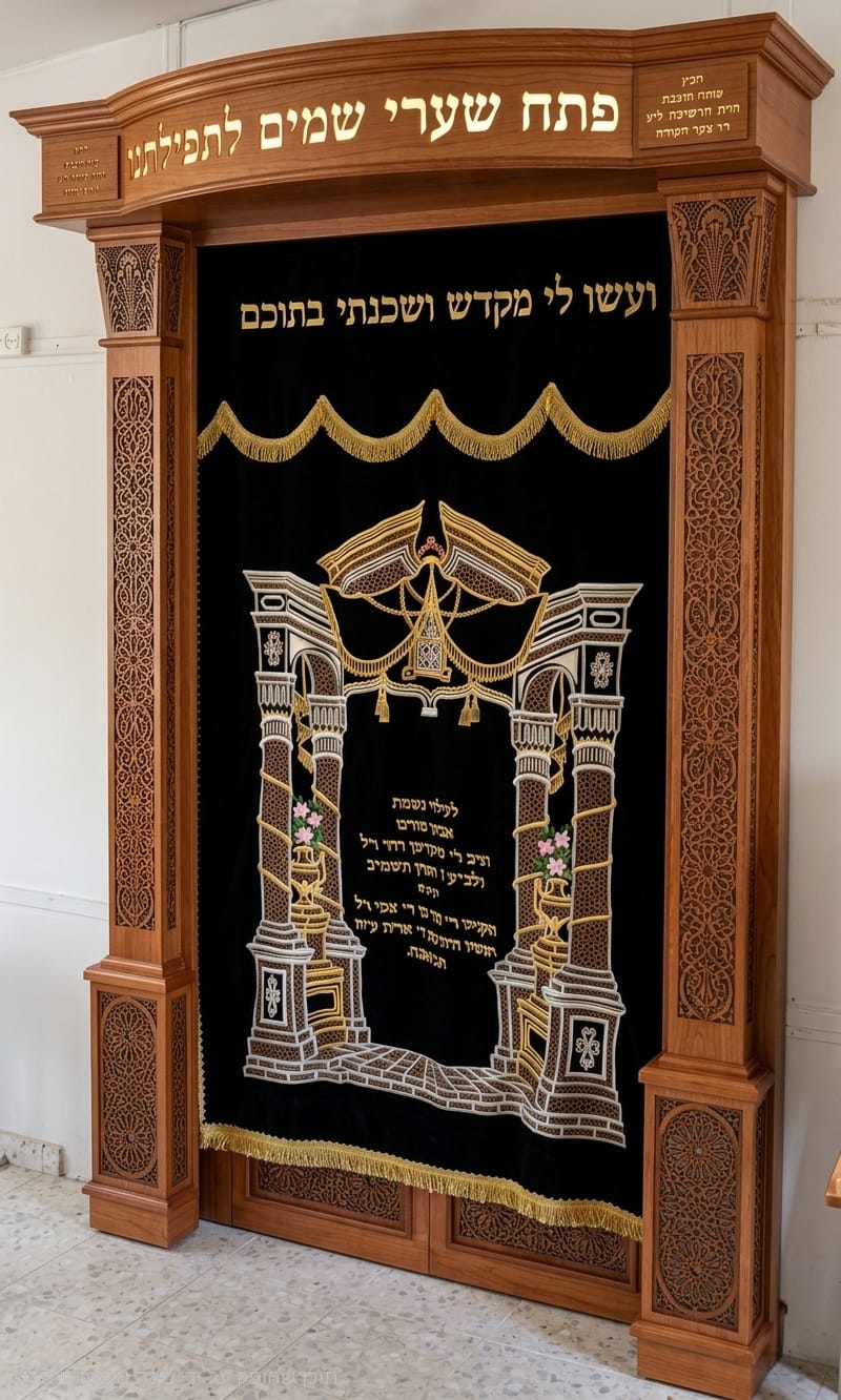 ארון קודש מעץ מהגוני