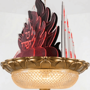 נר תמיד יוקרתי לבית כנסת – להבות LED בעיצוב טבעת מצופה זהב