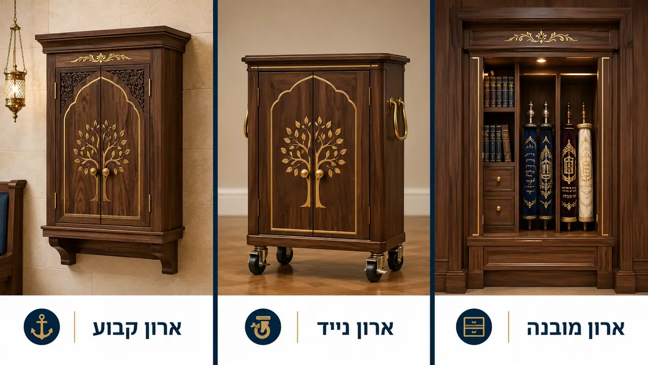 טבלת השוואה בין סוגי ארון קודש קטן