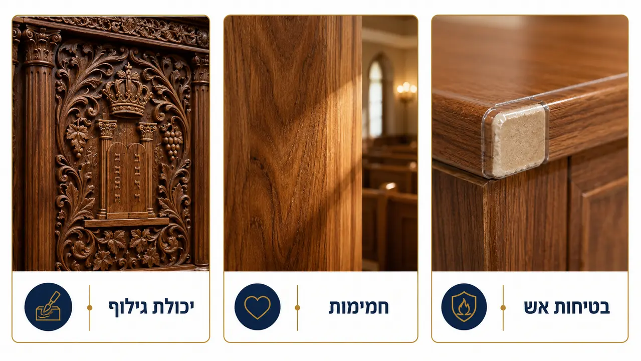יתרונות ארון קודש מעץ לעומת חומרים אחרים