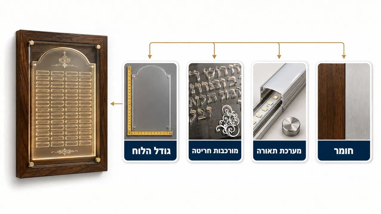 גורמים המשפיעים על מחיר לוח הנצחה מואר