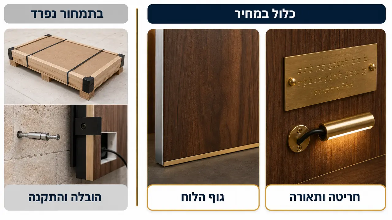 מה כולל המחיר של לוח זיכרון ומה מתומחר בנפרד