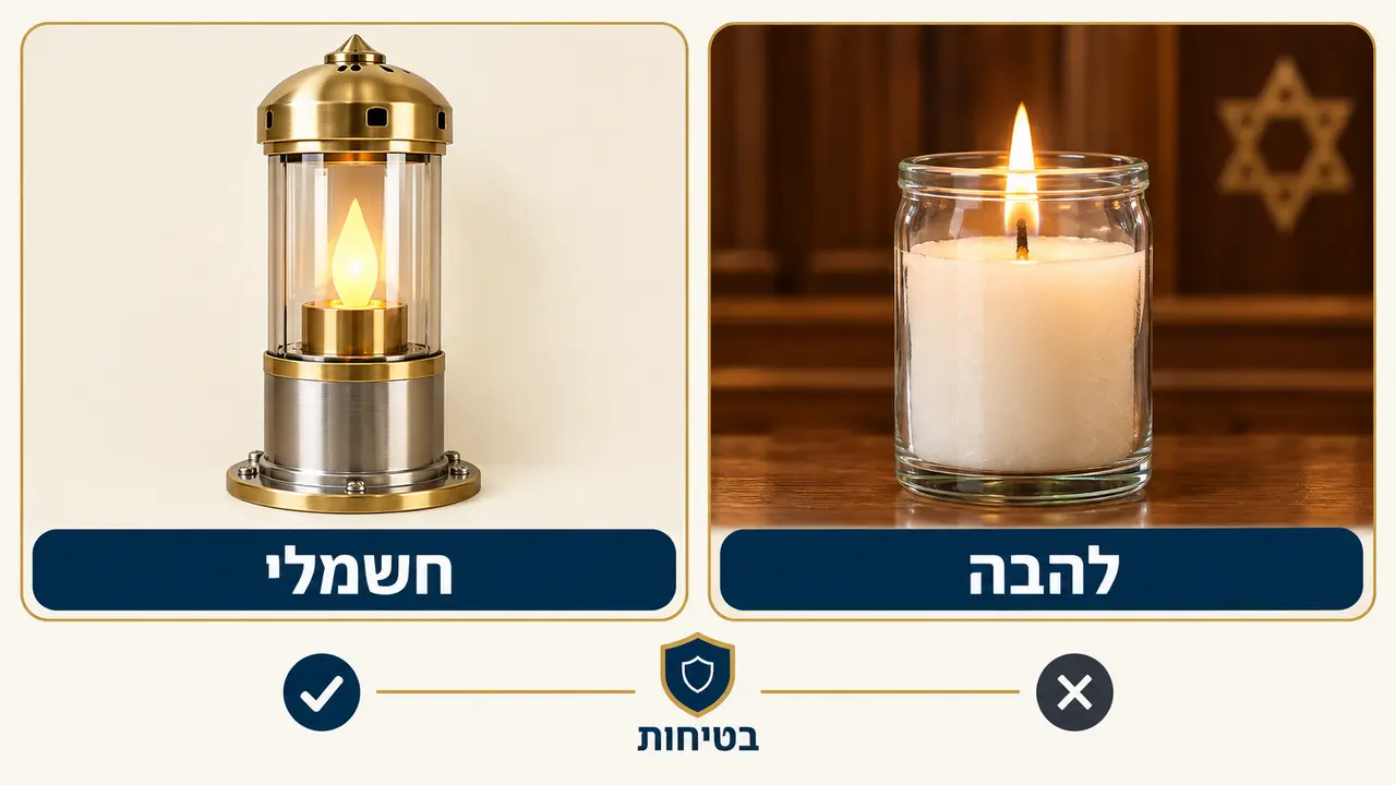 נר נשמה חשמלי או מנורת לד
