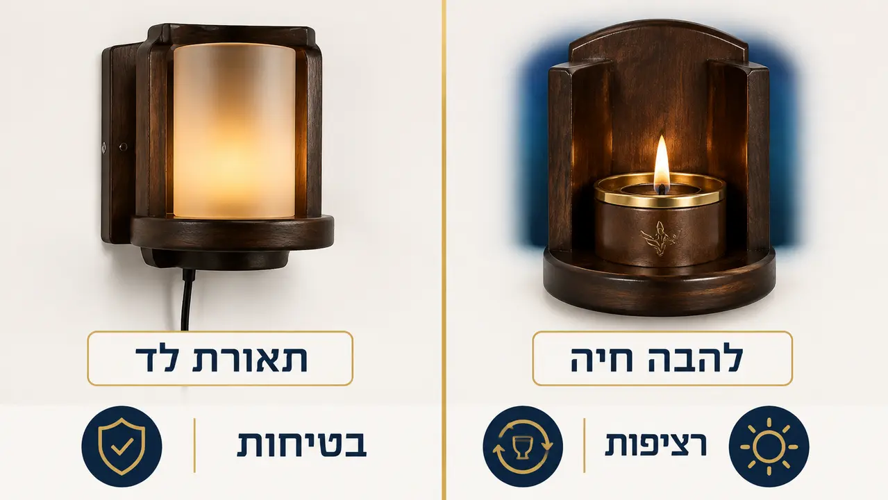 השוואה בין פתרונות בעירה מסורתיים לפתרונות תאורה קבועים בבית כנסת